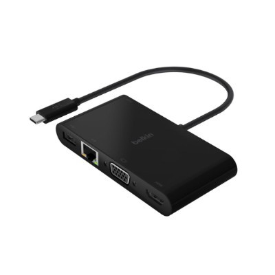 Док-станция Belkin USB-C Multimedia + Charge Adapter AVC004btBK, черный в Мытище