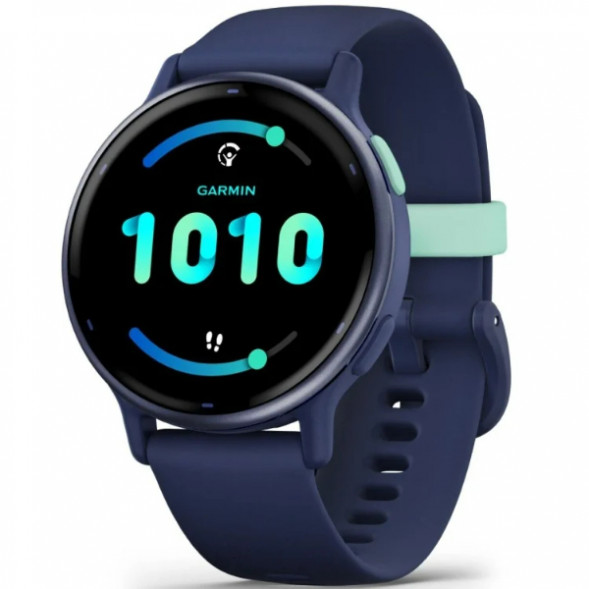 Умные часы Garmin Vivoactive 5, синие с металлически-синим безелем и силиконовым ремешком 010-02862-12 в Мытище
