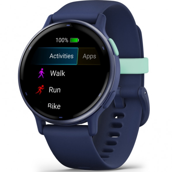 Умные часы Garmin Vivoactive 5, синие с металлически-синим безелем и силиконовым ремешком 010-02862-12 в Мытище