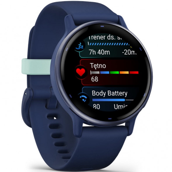 Умные часы Garmin Vivoactive 5, синие с металлически-синим безелем и силиконовым ремешком 010-02862-12 в Мытище