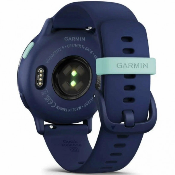 Умные часы Garmin Vivoactive 5, синие с металлически-синим безелем и силиконовым ремешком 010-02862-12 в Мытище