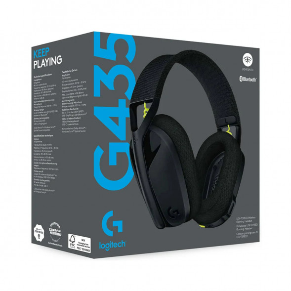 Игровая гарнитура Logitech G435 Lightspeed, чёрный в Мытище