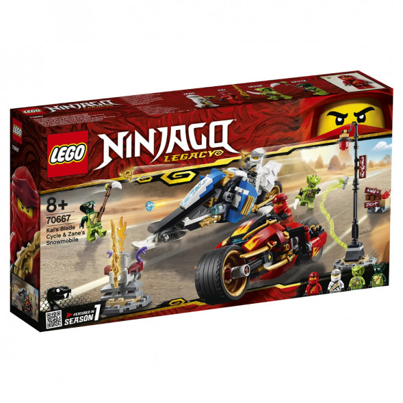 Конструктор LEGO Ninjago 70667 Мотоцикл-клинок Кая и снегоход Зейна в Мытище