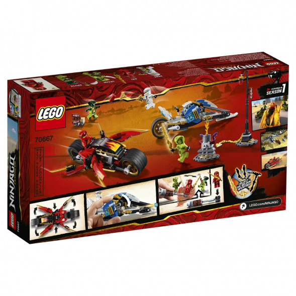Конструктор LEGO Ninjago 70667 Мотоцикл-клинок Кая и снегоход Зейна в Мытище
