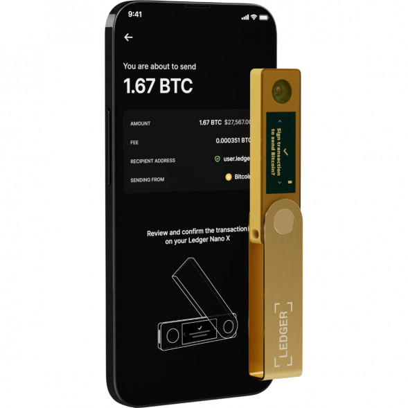 Аппаратный криптокошелек Ledger Nano X, Gold в Мытище