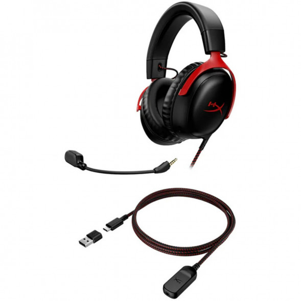 Компьютерная гарнитура HyperX Cloud III проводная, чёрный/красный в Мытище