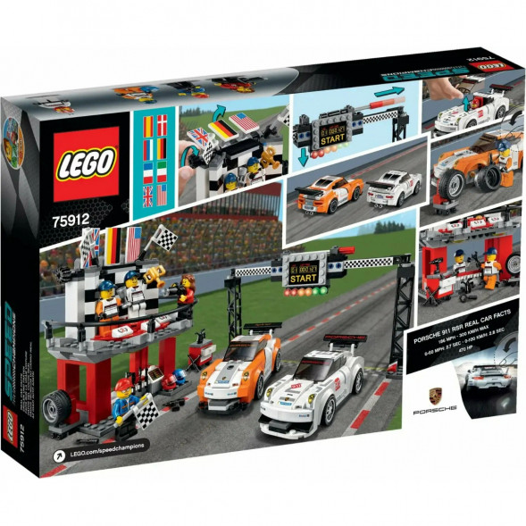 Конструктор LEGO Speed Champions 75912 Финишная линия гонки Porsche 911 GT в Мытище