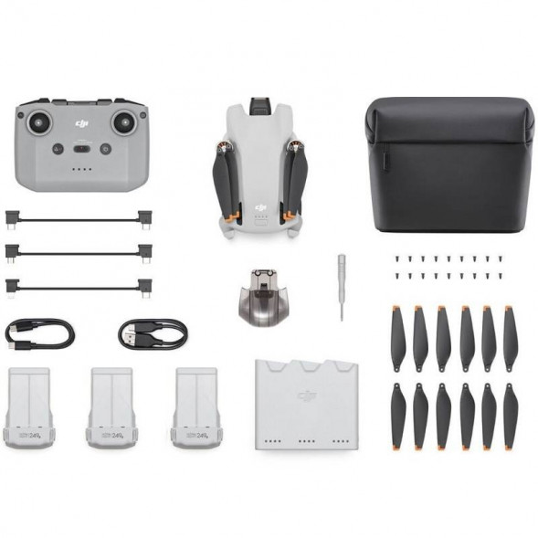 Квадрокоптер DJI Mini 3 Fly More Combo (DJI RC-N1) с пультом без дисплея, белый в Мытище