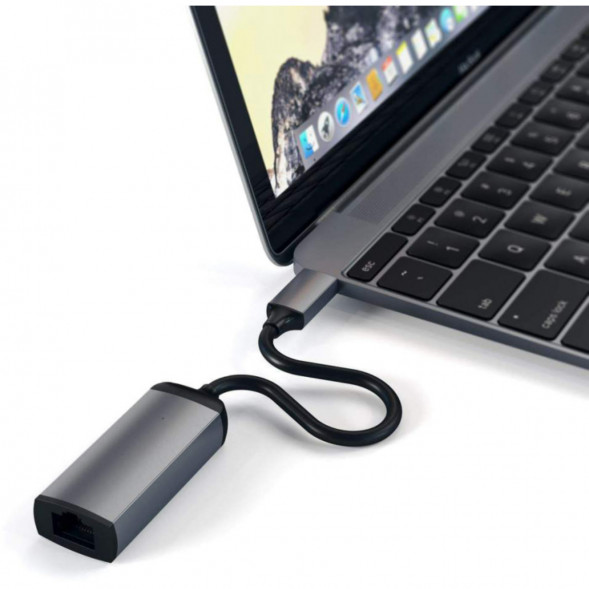 Адаптер Satechi USB-C - Ethernet ST-TCENM, серый космос в Мытище