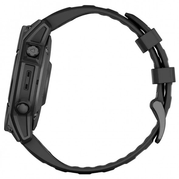 Умные часы Garmin Fenix E 47мм Amoled Slate Grey Steel с чёрным силиконовым ремешком 010-03025-01 в Мытище