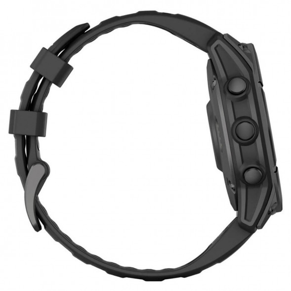 Умные часы Garmin Fenix E 47мм Amoled Slate Grey Steel с чёрным силиконовым ремешком 010-03025-01 в Мытище