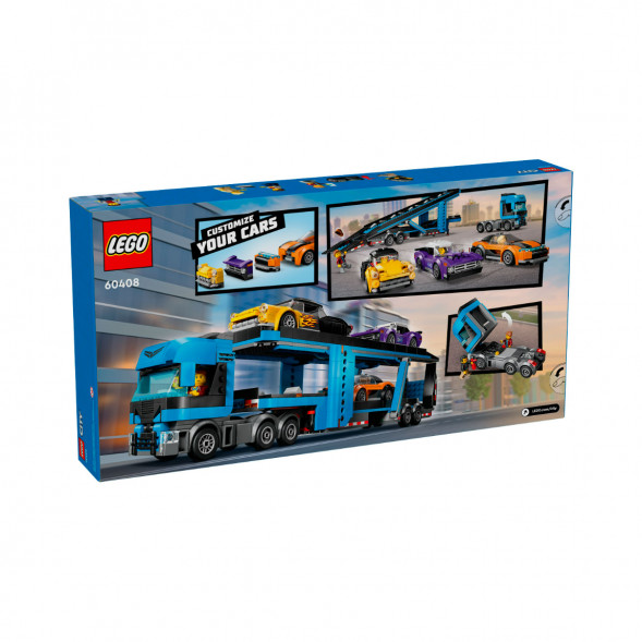 Конструктор LEGO City 60408 Грузовик-автовоз со спортивными автомобилями в Мытище