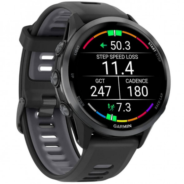 Умные часы Garmin Forerunner 970 Carbon Gray DLC Titanium ремешок Black/Translucent Whitestone 010-02969-10 в Мытище