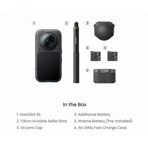 Экшн-камера Insta360 X6 Essentials Bundle, Black в Мытище