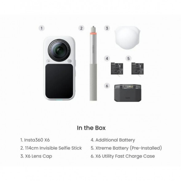 Экшн-камера Insta360 X6 Essentials Bundle, White в Мытище