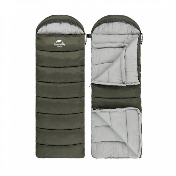 Спальный мешок Naturehike U250 (Левый), зеленый в Мытище