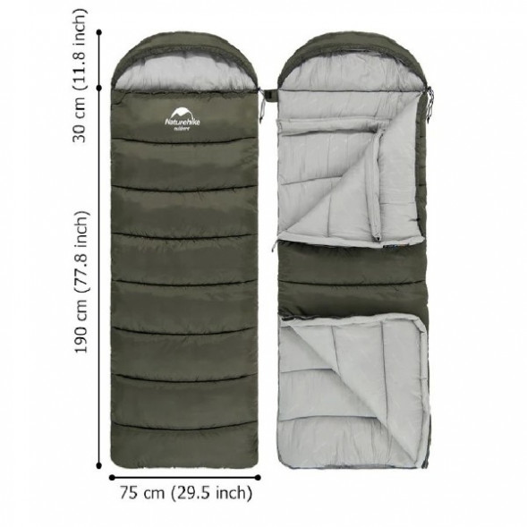 Спальный мешок Naturehike U250 (Левый), коричневый в Мытище