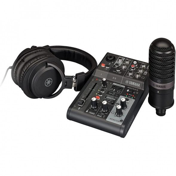 Микшер для стриминга Yamaha AG03MK2 LSPK Live Stream Black с аксессуарами в Мытище