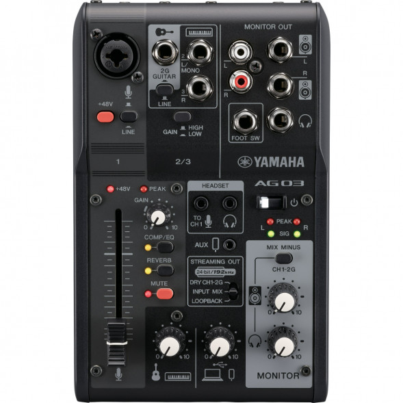 Микшер для стриминга Yamaha AG03MK2 LSPK Live Stream Black с аксессуарами в Мытище