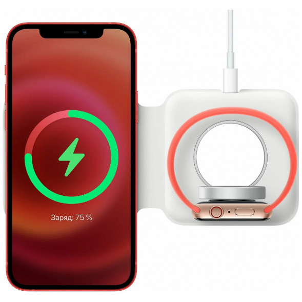 Двойное зарядное устройство Apple MagSafe Duo Charger MHXF3AM/A, белый в Мытище