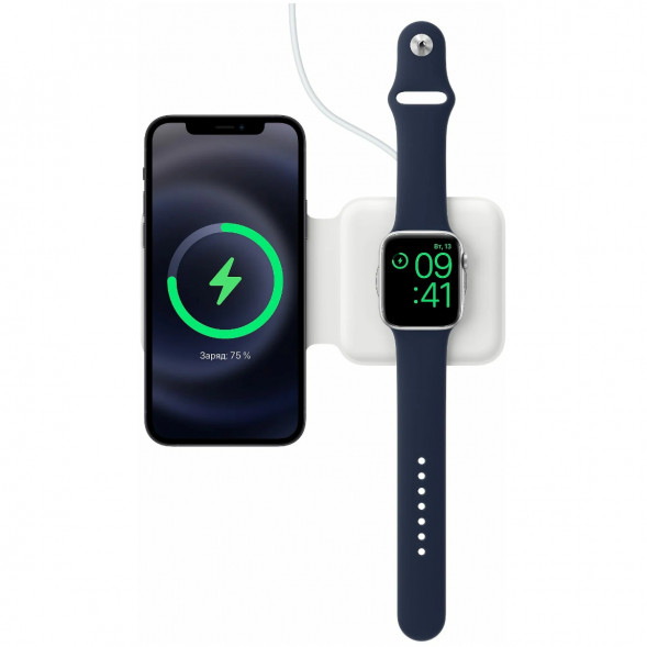 Двойное зарядное устройство Apple MagSafe Duo Charger MHXF3AM/A, белый в Мытище