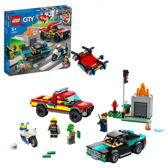 Конструктор LEGO City Fire 60319 Пожарная бригада и полицейская погоня в Мытище