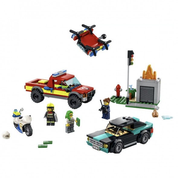 Конструктор LEGO City Fire 60319 Пожарная бригада и полицейская погоня в Мытище