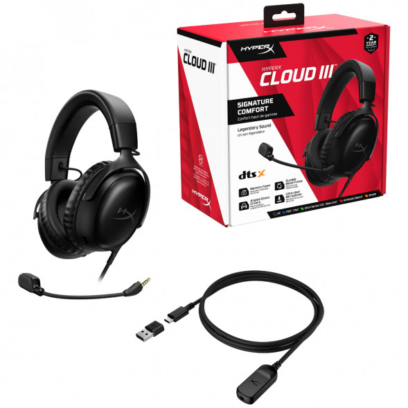 Компьютерная гарнитура HyperX Cloud III проводная, чёрный в Мытище