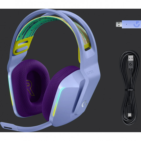Игровая гарнитура Logitech G733 RGB Lightspeed Wireless, сиреневый в Мытище