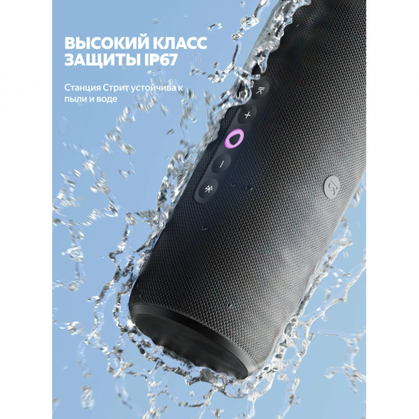 Умная портативная колонка Яндекс Станция Стрит с Алисой, черный в Мытище