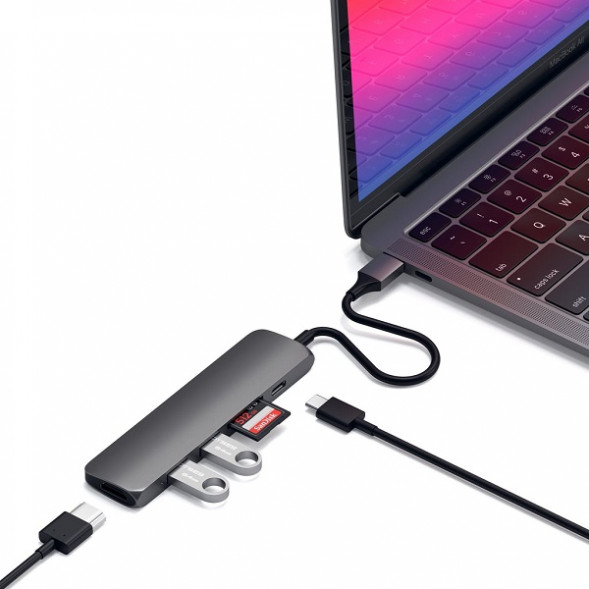 USB-C адаптер Satechi Type-C Slim Multiport Adapter V2 (ST-SCMA2M) в Мытище
