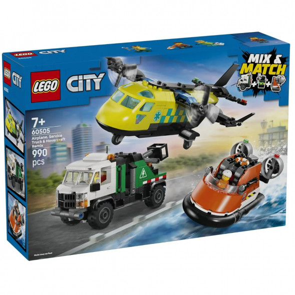 Конструктор LEGO City 60505 Самолет, сервисный грузовик и судно на воздушной подушке в Мытище